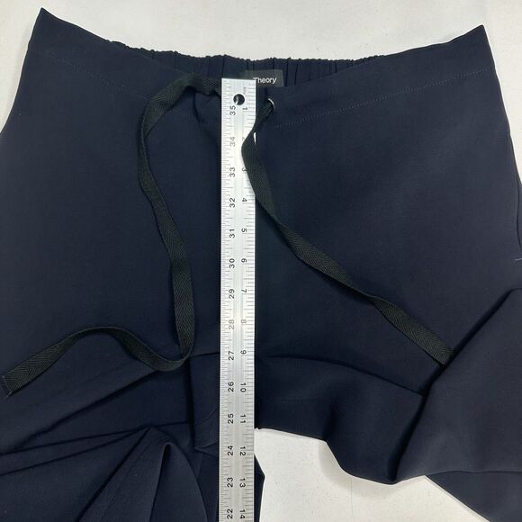Theory Pants Womens Small Winszlee Admiral Wide Leg Navy Blue Minimal Career EUC - Picture 8 of 13